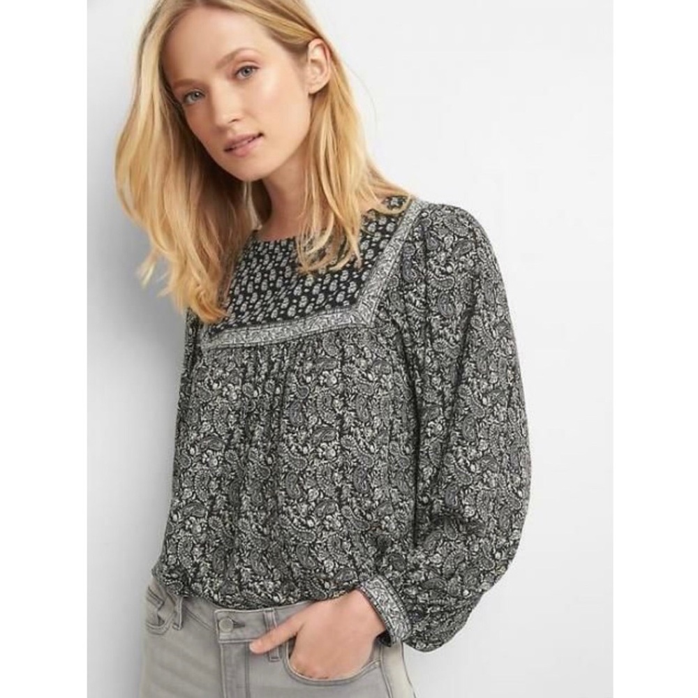 Gap Mixed Print Paisley Blouse